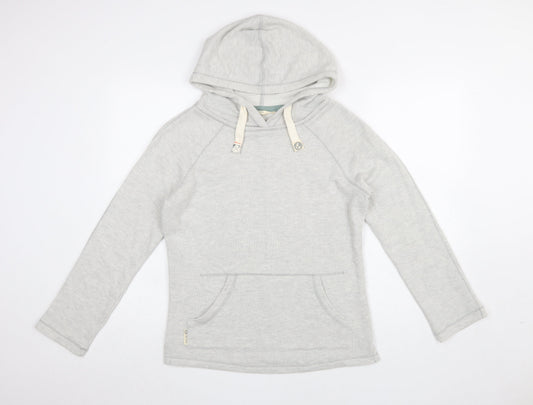 One Earth Women Grey Hooded Pullover Sweatshirt Size 8