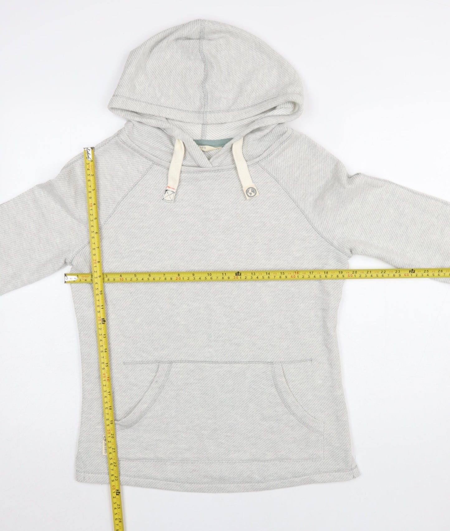One Earth Women Grey Hooded Pullover Sweatshirt Size 8