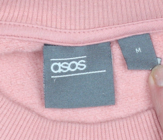 ASOS Men Pink Crew Neck Pullover Sweatshirt Size M Regular Fit