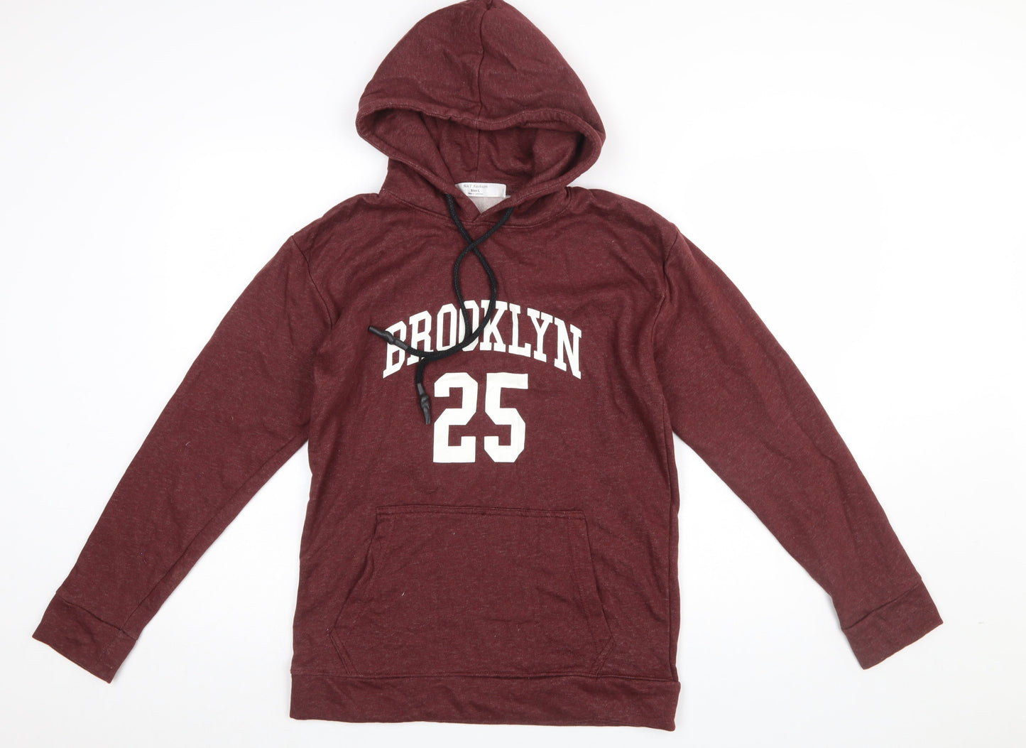 R&T Fashion Women's Burgundy Brooklyn 25 Pullover Hoodie Size L