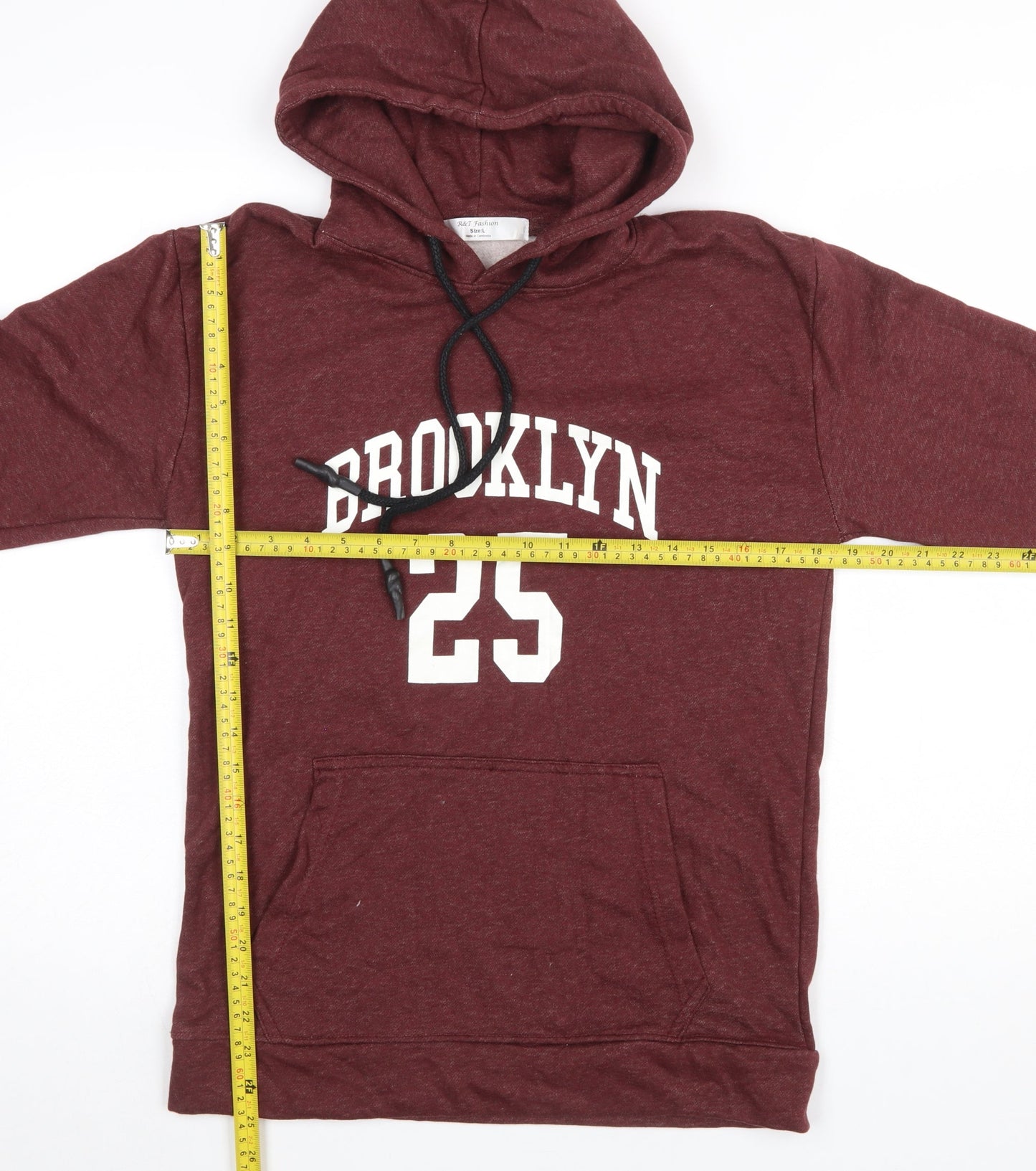 R&T Fashion Women's Burgundy Brooklyn 25 Pullover Hoodie Size L
