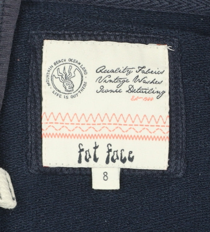 Fat Face Men's Blue Full Zip Hoodie Size M Cotton Blend