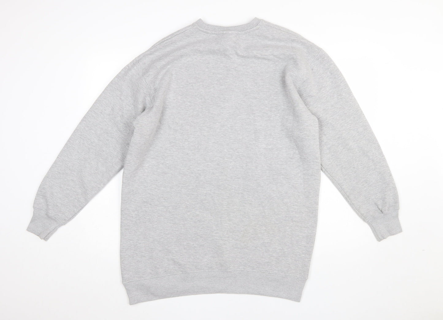 Pull&Bear Men's Grey Pullover Sweatshirt Size M Crew Neck Fleece Lined
