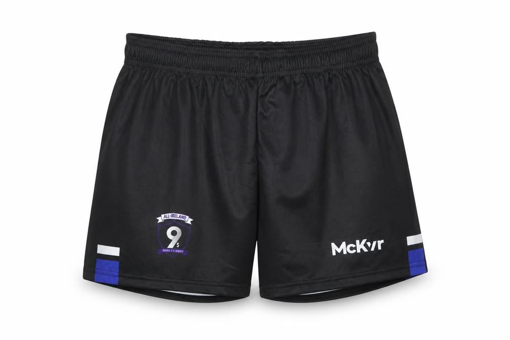 McKvr Boys Black Athletic Sports Shorts 28in Regular Fit Polyester