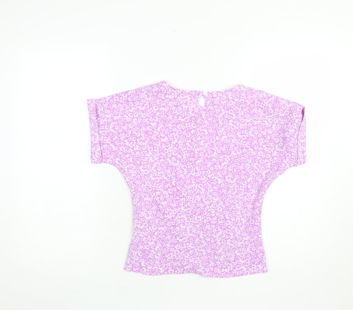 Dunnes Stores Women's Purple Floral Jersey Stretch T-Shirt Size S