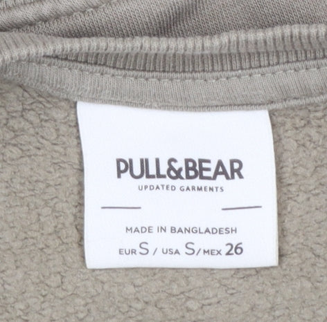 Pull & Bear Women’s Beige Cotton Crew Neck Pullover Sweatshirt Size S