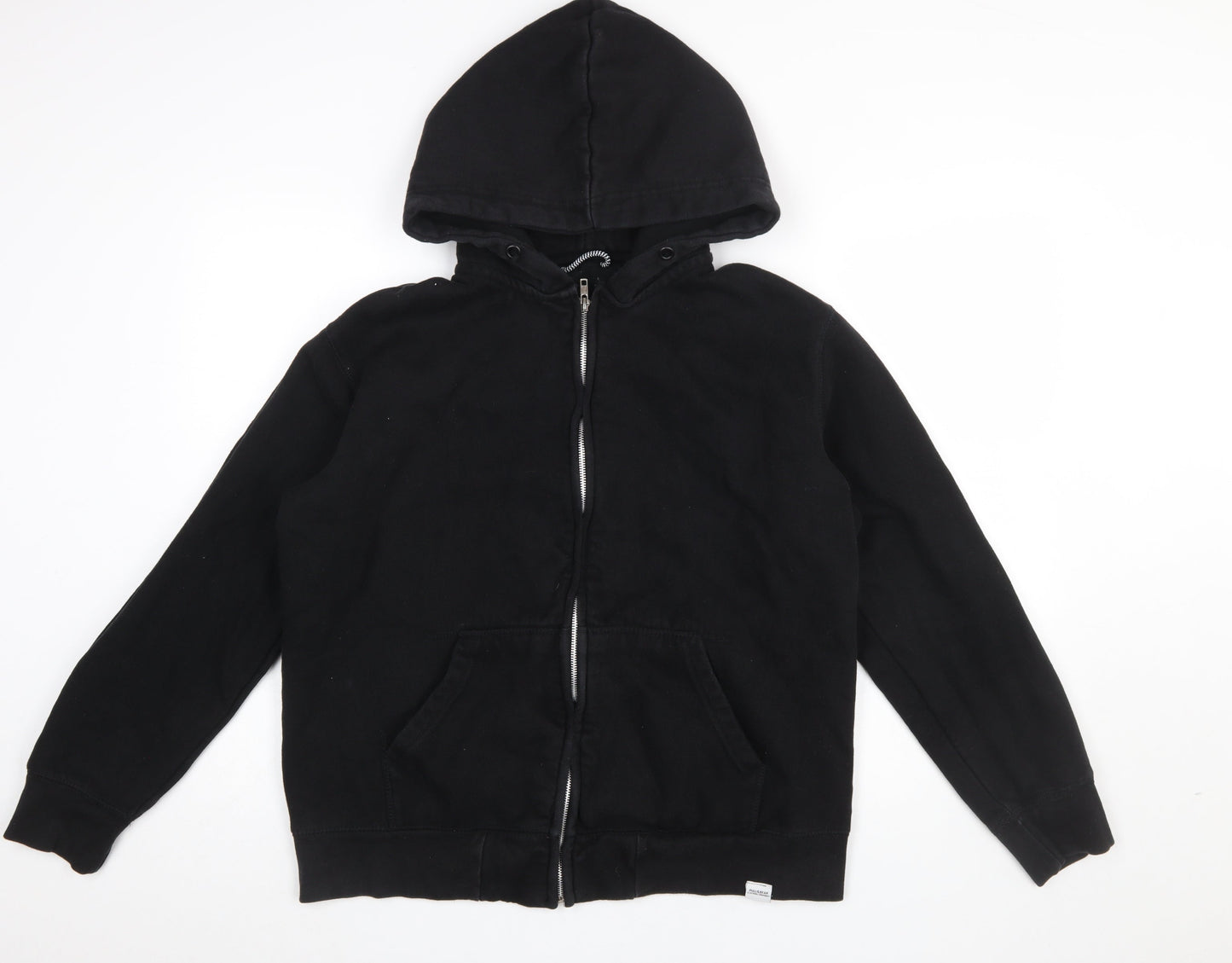 Pull & Bear Womens Black Full Zip Hoodie Size L Cotton Blend