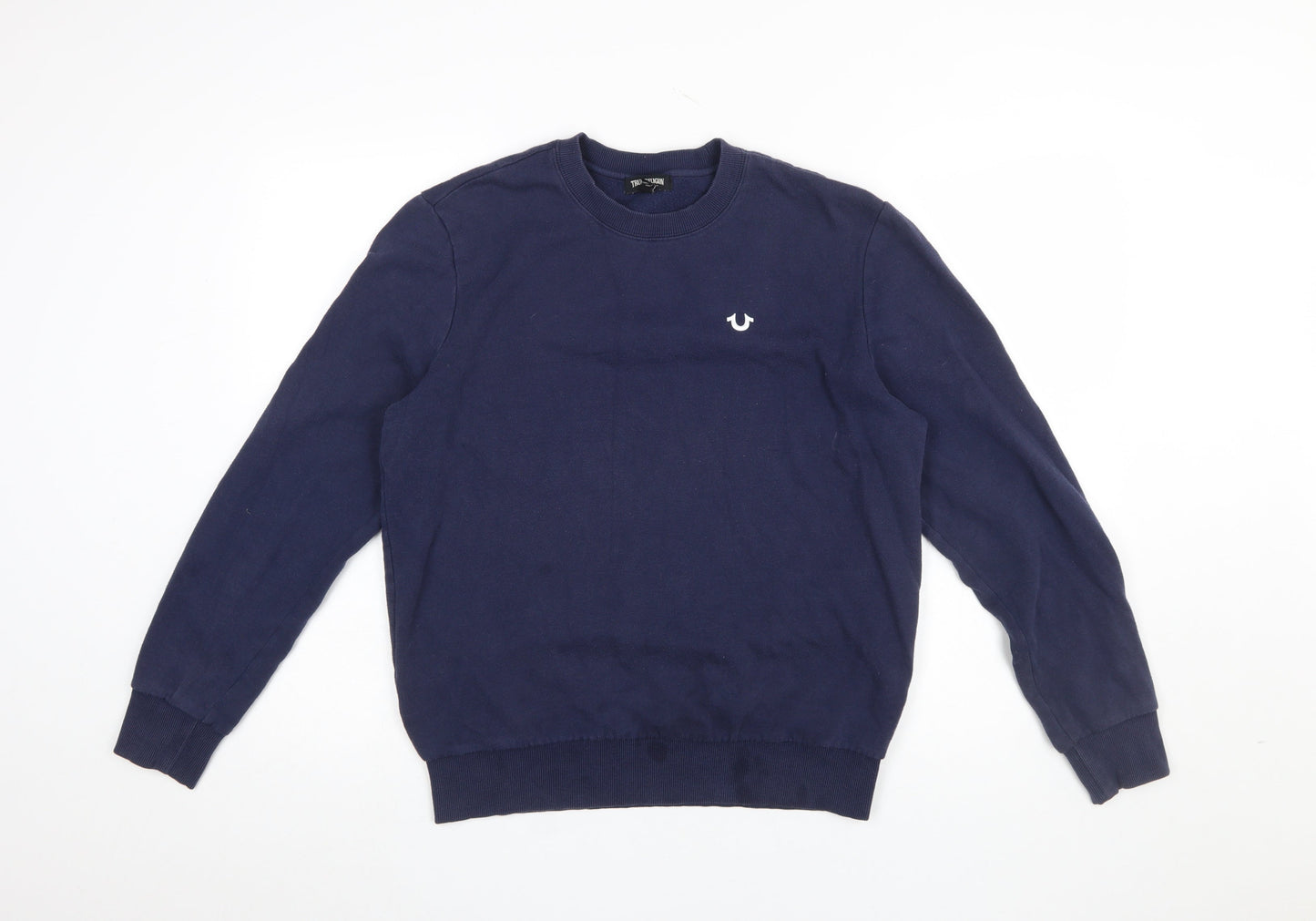 True Religion Mens Blue Crew Neck Cotton Sweatshirt Size S