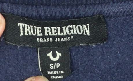True Religion Mens Blue Crew Neck Cotton Sweatshirt Size S