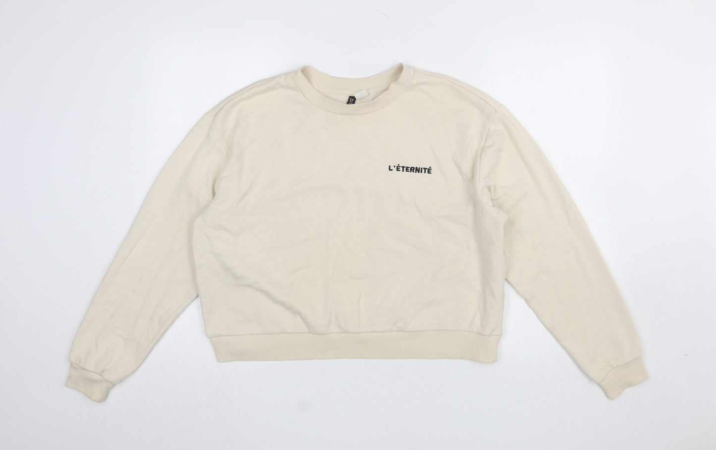 H&M Divided Women’s Beige L Crew Neck Pullover Sweatshirt