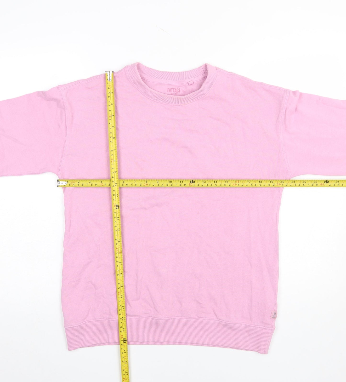 FatFace Womens Pink Cotton Crew Neck Pullover Sweatshirt Size 10