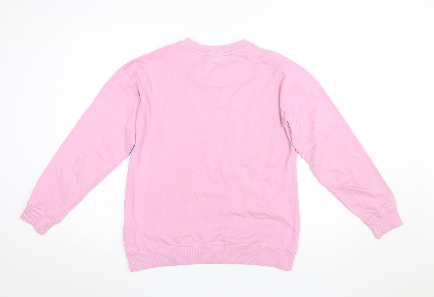 FatFace Womens Pink Cotton Crew Neck Pullover Sweatshirt Size 10