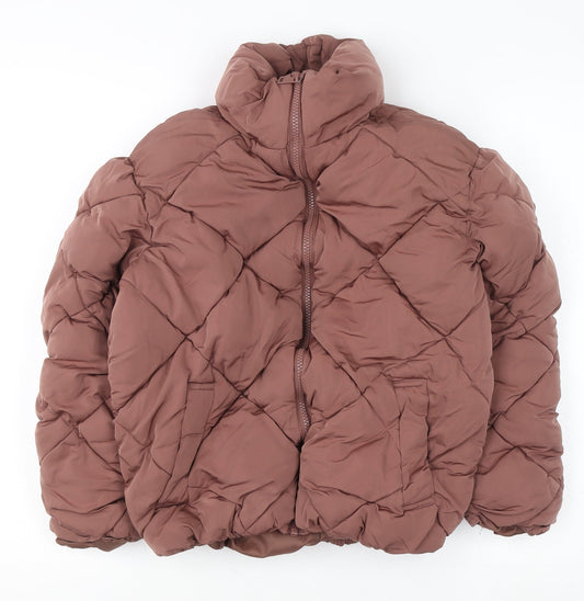 New Look Girls Brown Quilted Puffer Jacket Size 8 Years