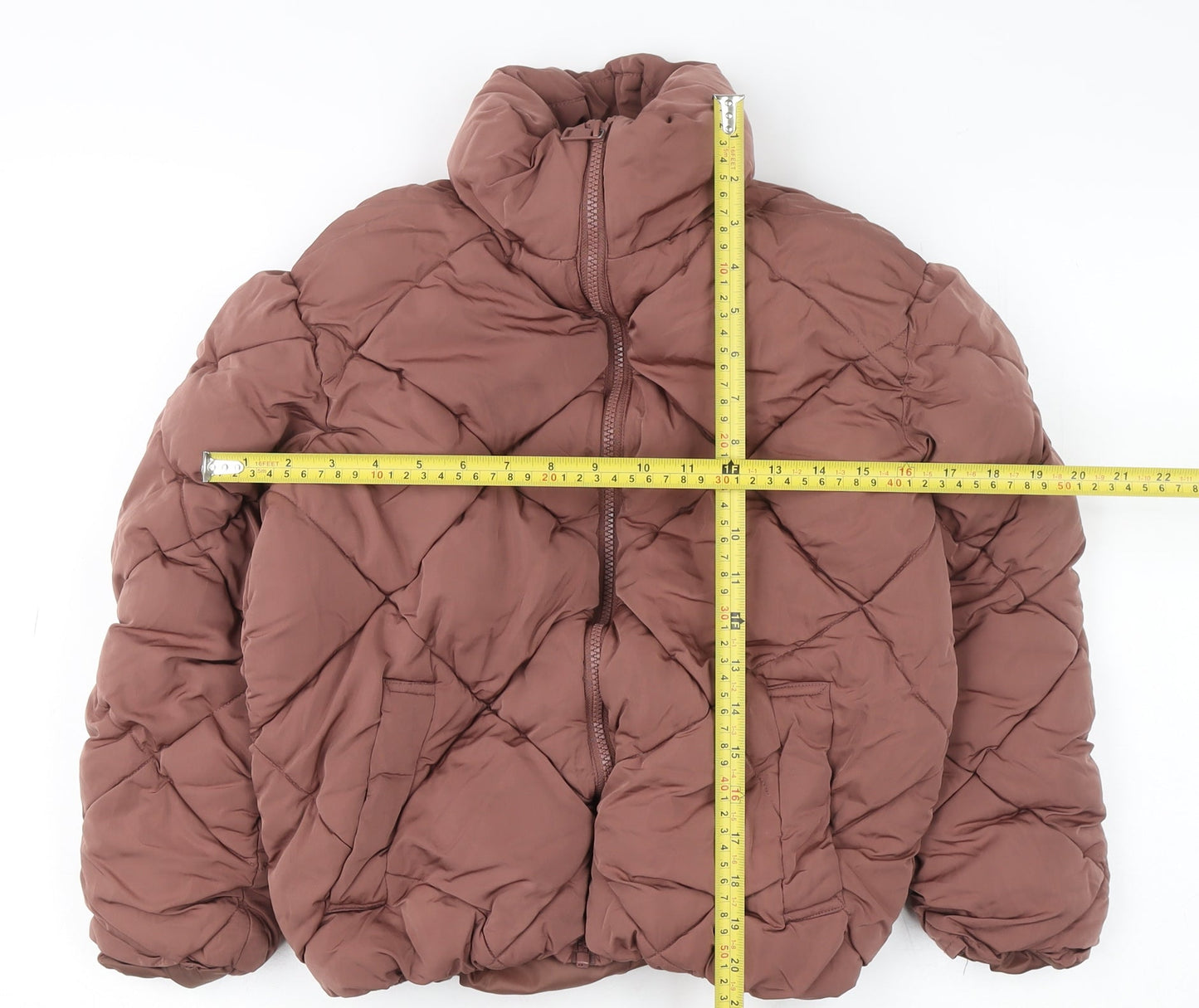 New Look Girls Brown Quilted Puffer Jacket Size 8 Years