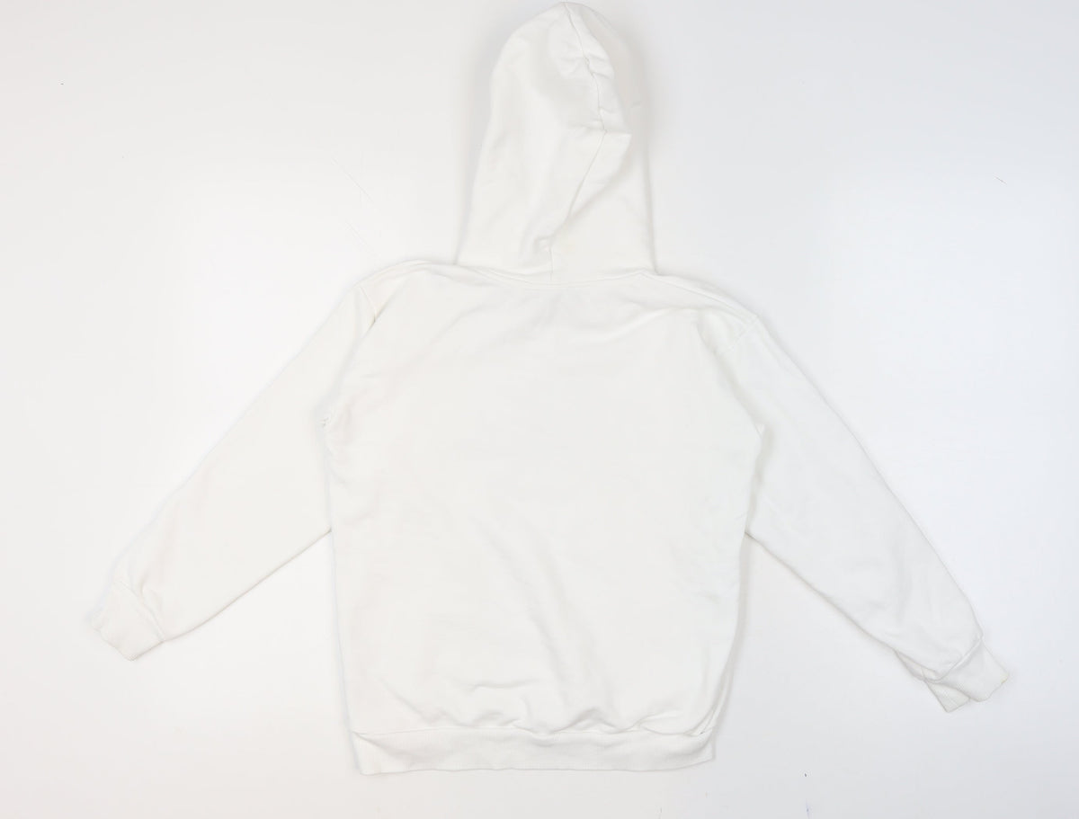 Diesel Girls White Cotton Pullover Hoodie 10 Years Logo Print Sweatshirt