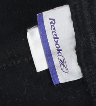 Reebok Men Black Fleece Sweatpants L Elastic Waist Regular Fit