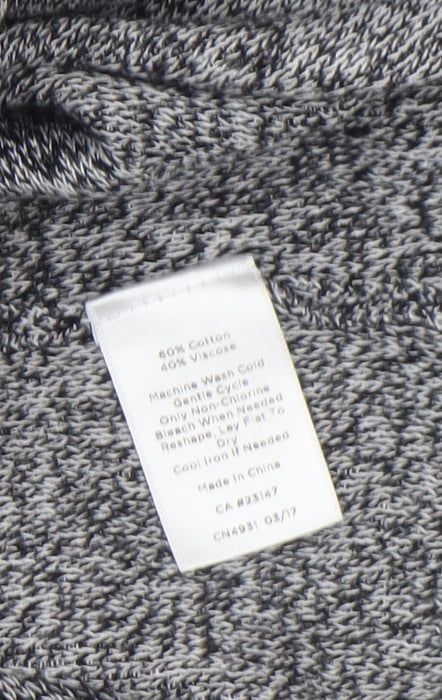 Talbots Women Grey Short Sleeve Knit Top Small Cotton Blend