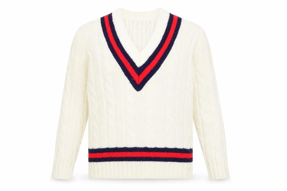 Bryan Nicholas Gilbert Women's Ivory V-Neck Cable Knit Jumper Size 6