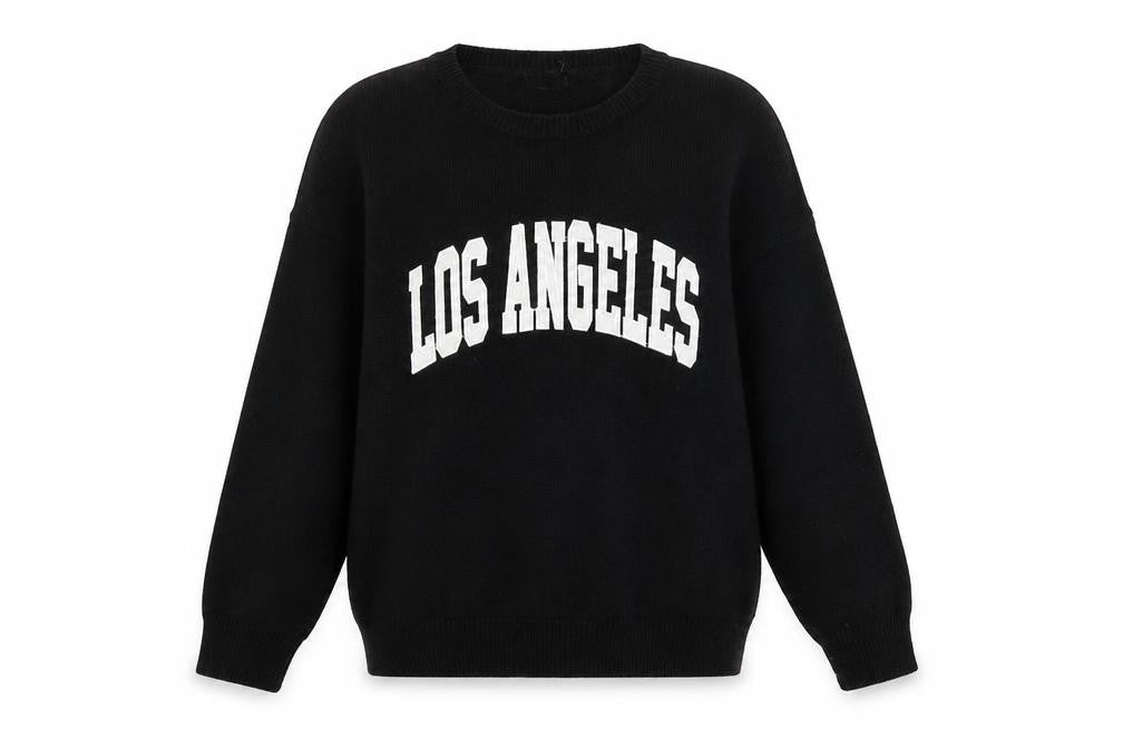 Moode Paris Women Black Los Angeles Knit Pullover Jumper One Size