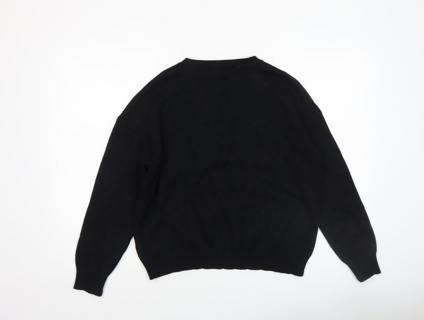 Moode Paris Women Black Los Angeles Knit Pullover Jumper One Size