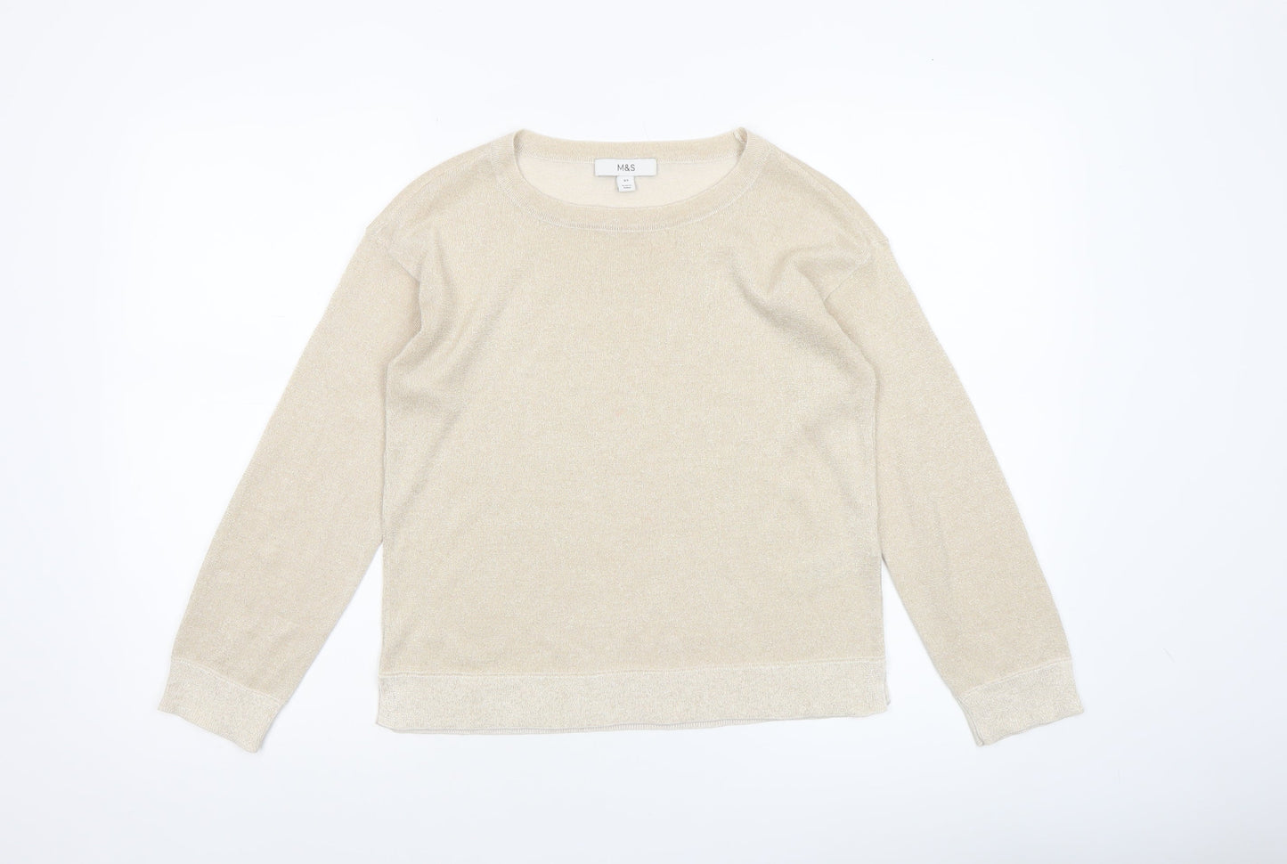 Marks and Spencer Women’s Beige XS Crew Neck Long Sleeve Knit Jumper