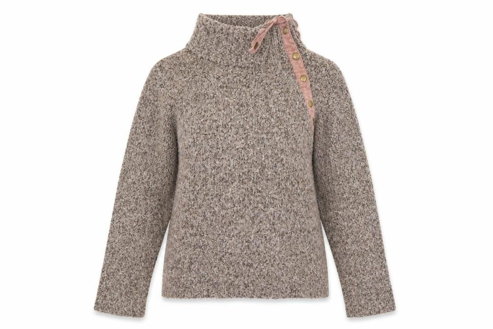 M&Co Women Brown Chunky Knit High Neck Pullover Jumper L