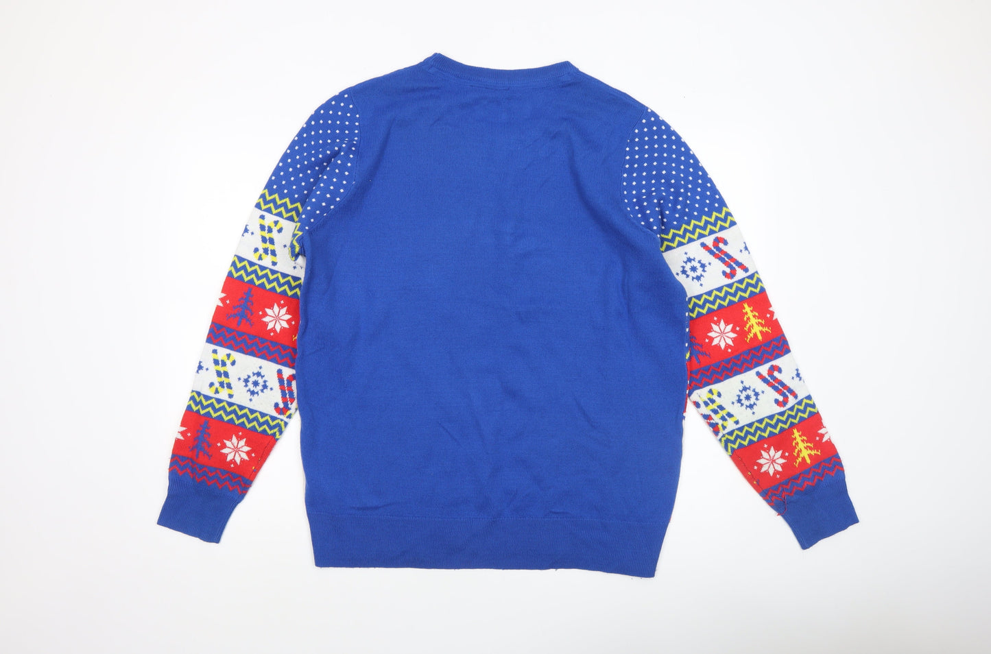 Livergy Men Blue Christmas Fair Isle Pullover Jumper L