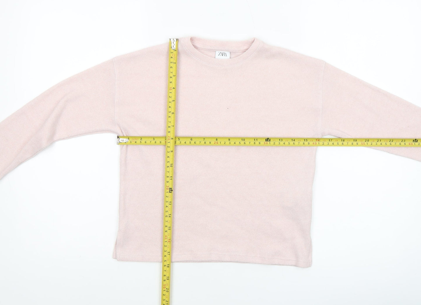 Zara Girls Pink Pullover Jumper 6-7 Years Soft Knit Crew Neck