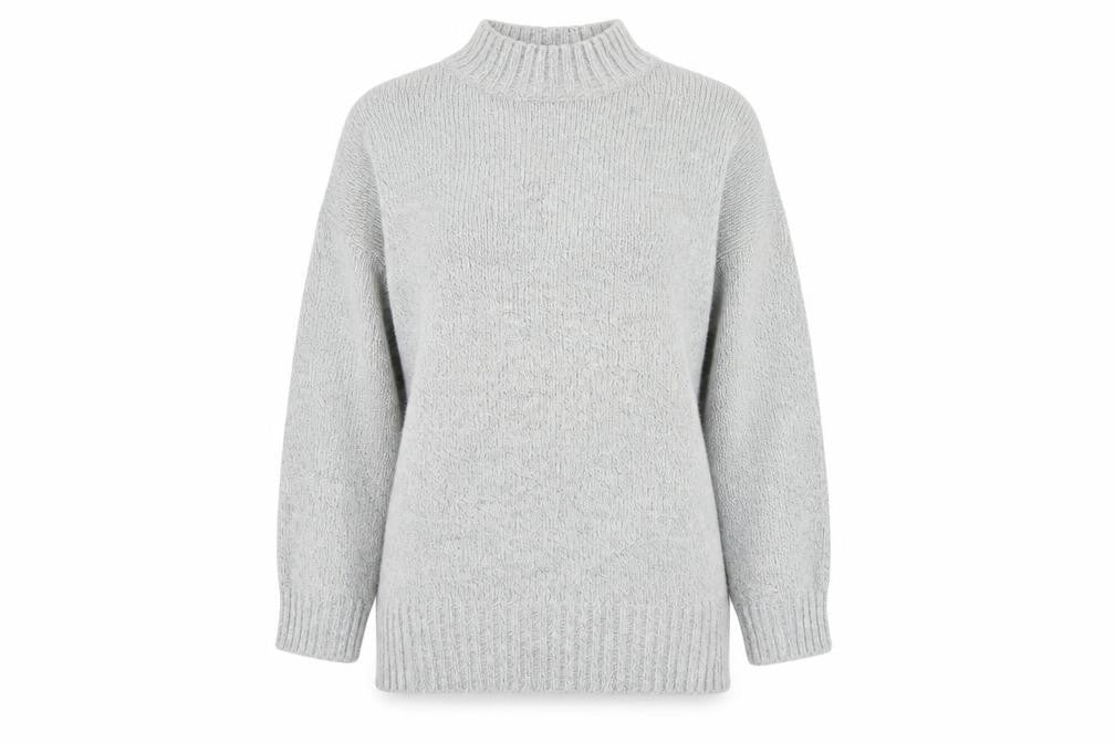 Mixed Spice Womens Grey Mock Neck Knit Pullover Jumper Size S