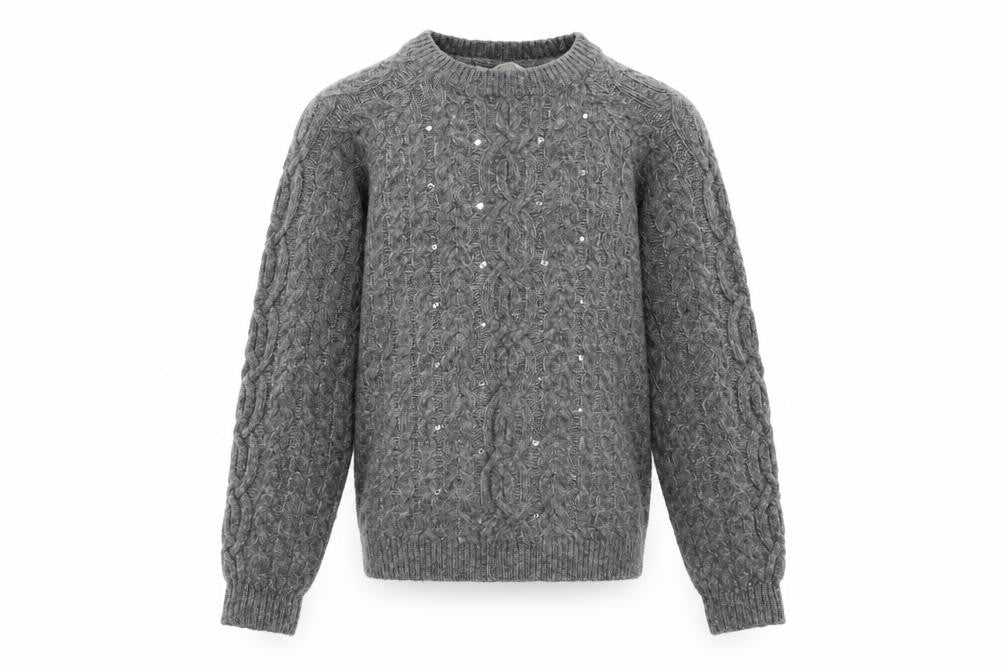 John Lewis Girls Grey Cable Knit Pullover Jumper Age 12 Years