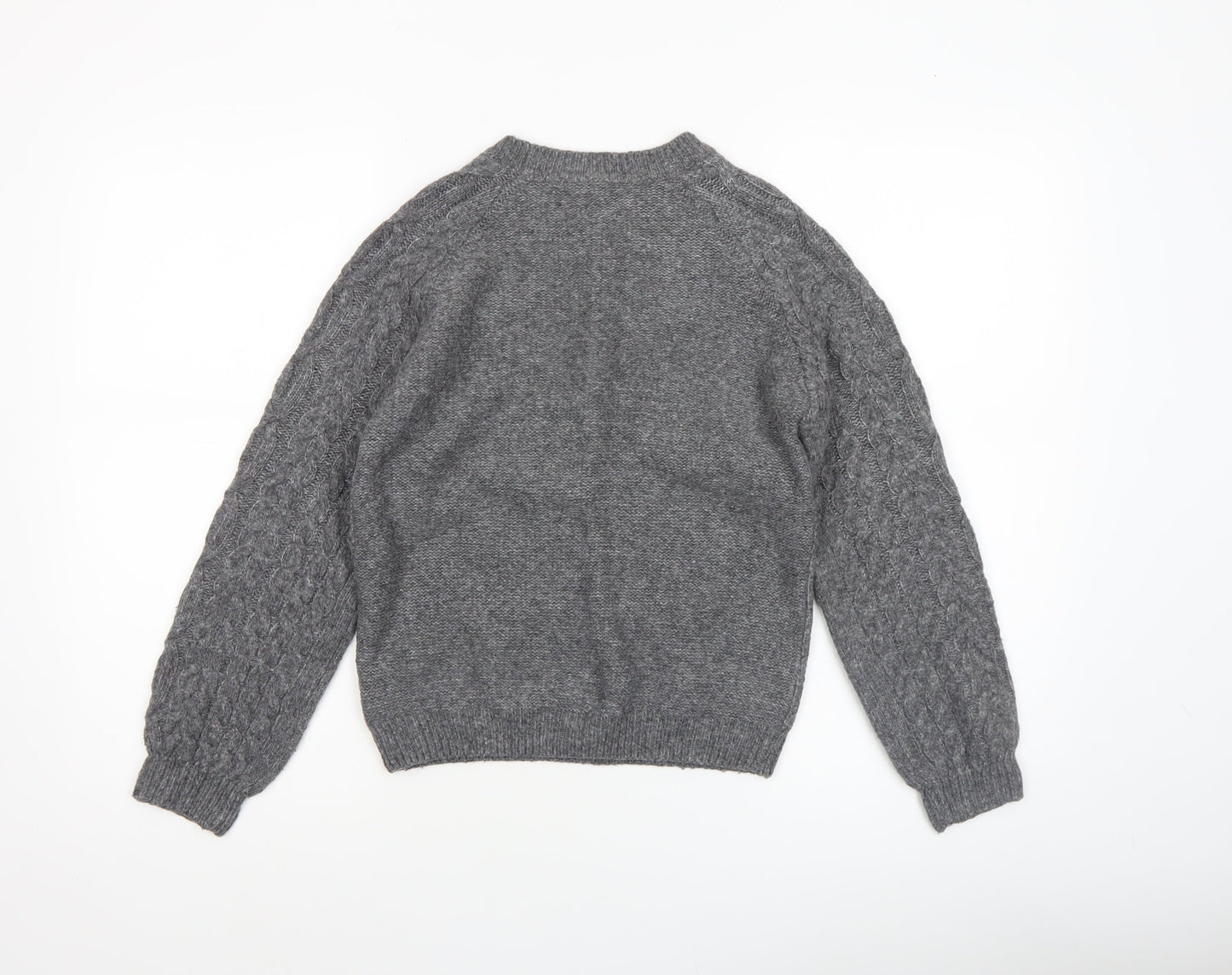 John Lewis Girls Grey Cable Knit Pullover Jumper Age 12 Years