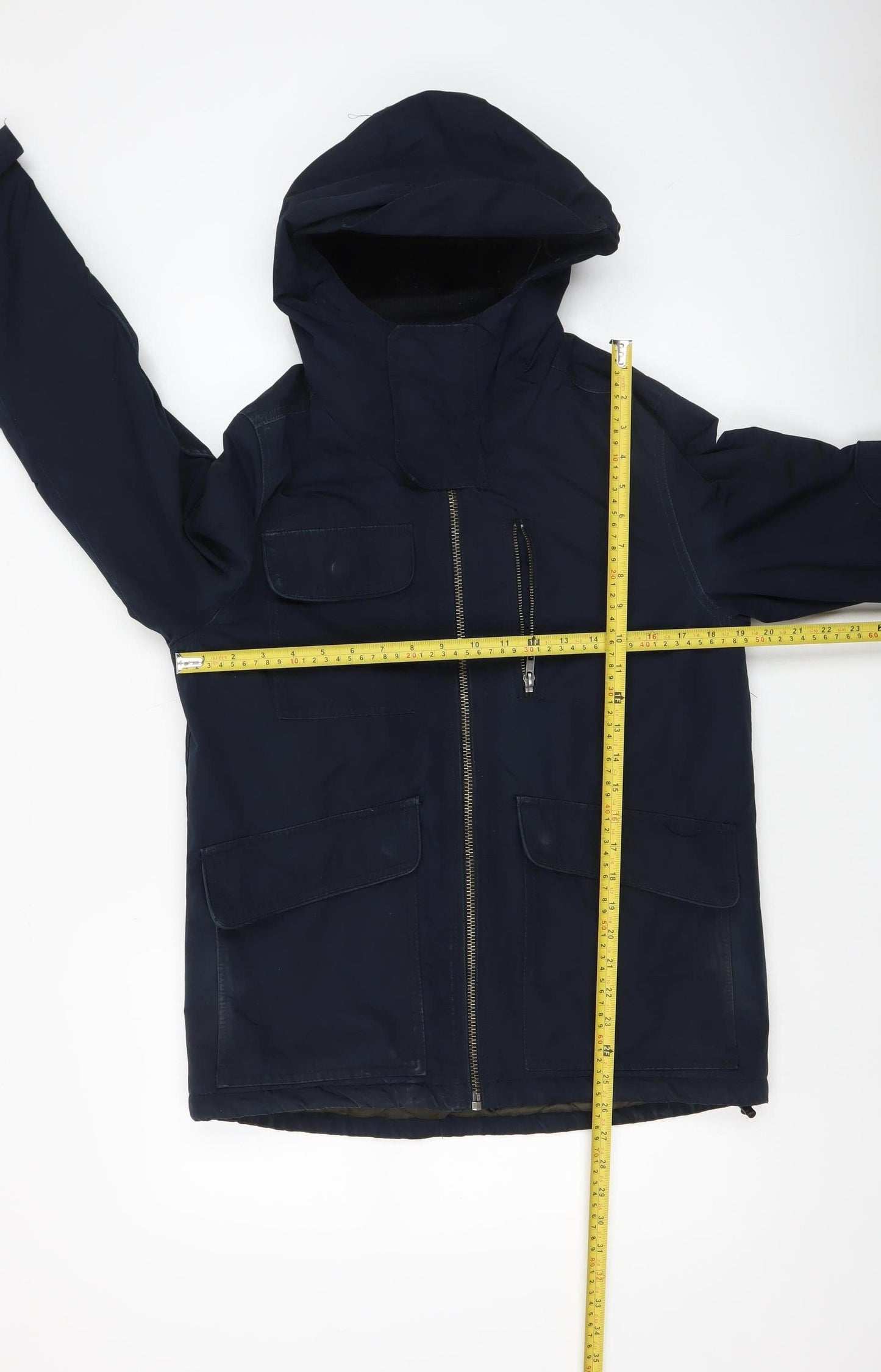 Next Men's Blue Hooded Parka Jacket Size Small