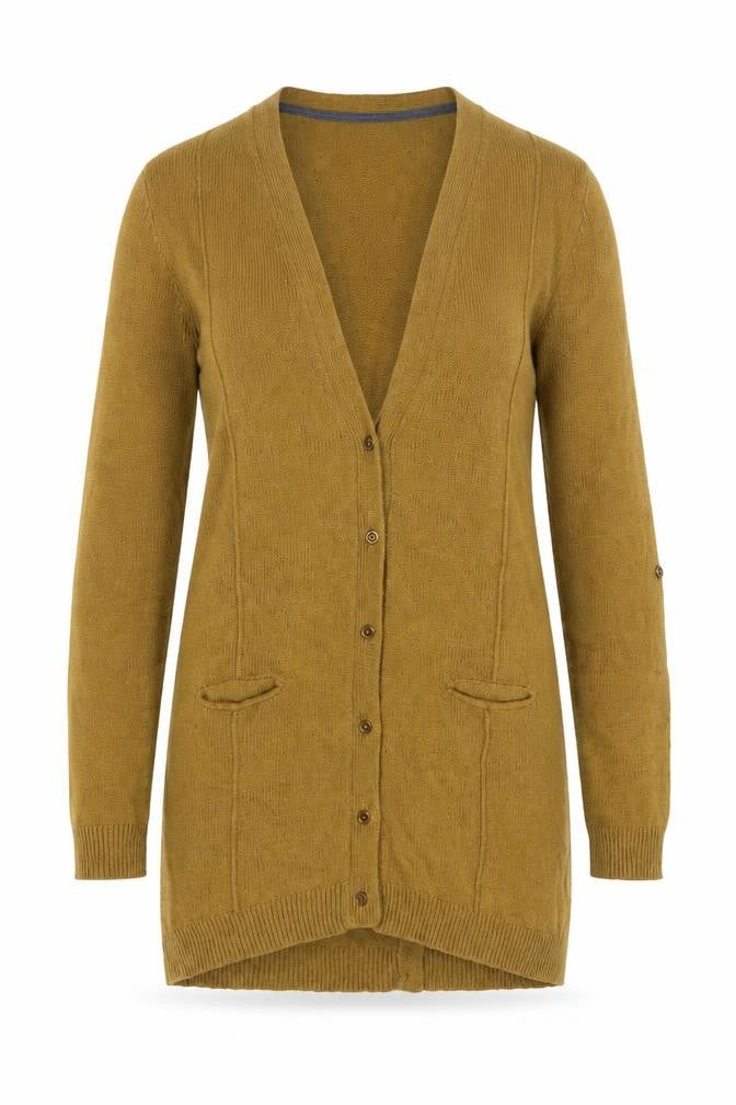 White Stuff Women's Brown V-Neck Buttoned Long Sleeve Cardigan Size 8