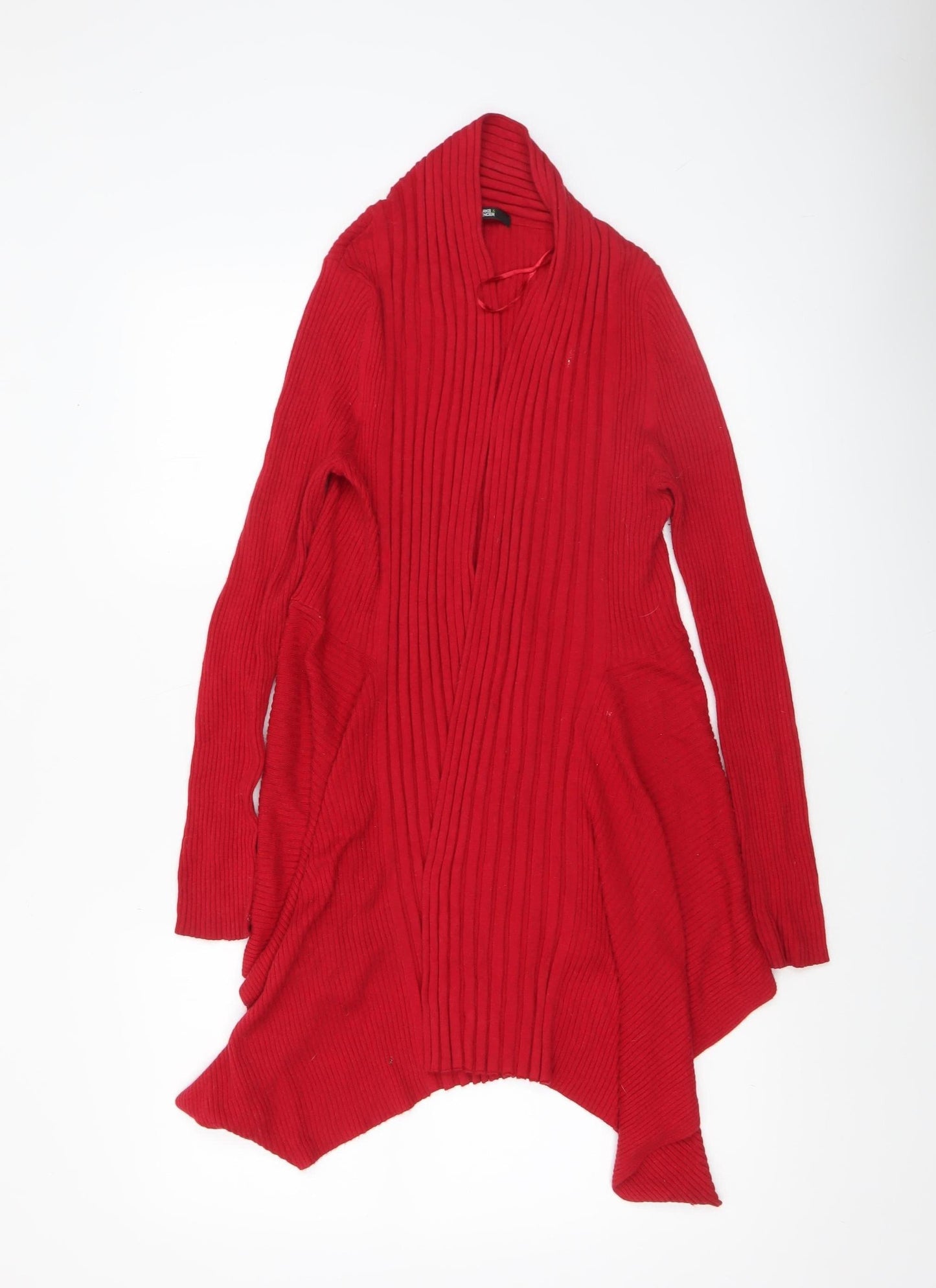 Marks and Spencer Women’s Red Ribbed Knit Cardigan Size 12