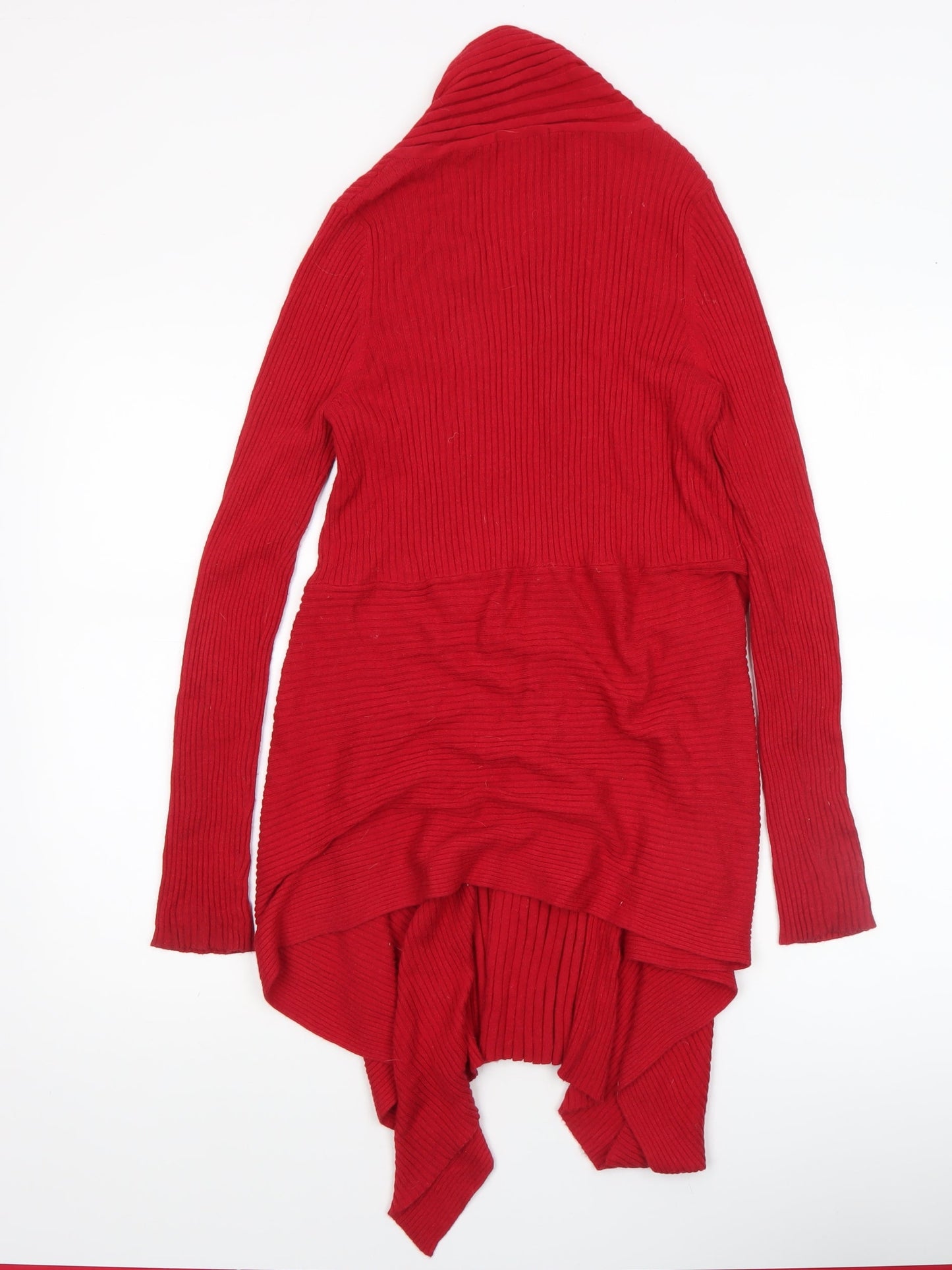 Marks and Spencer Women’s Red Ribbed Knit Cardigan Size 12