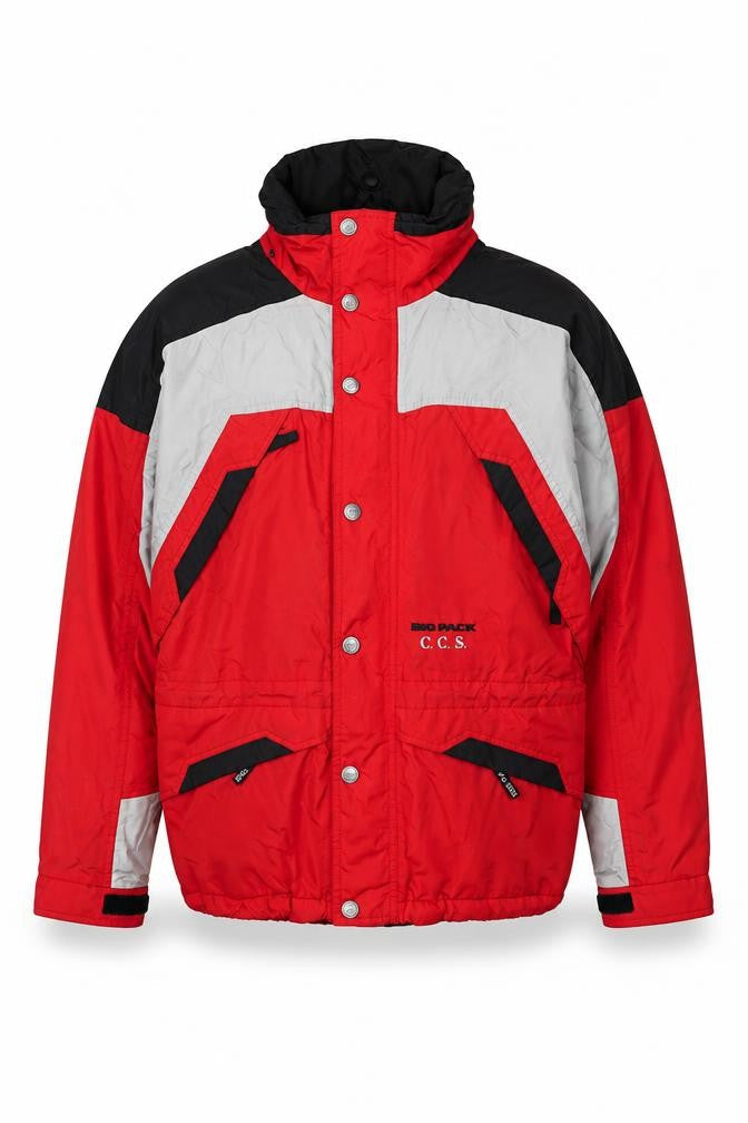 Big Pack Men's Red Parka Jacket S Water Resistant Outdoor Style