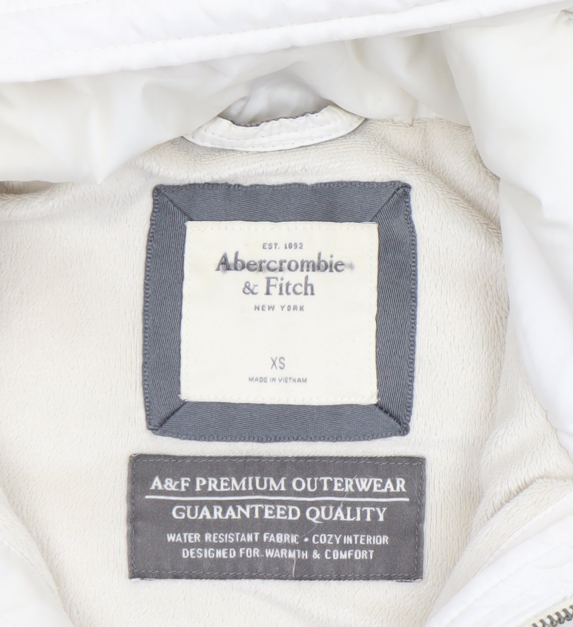 Abercrombie & Fitch Womens White XS Hooded Puffer Waistcoat
