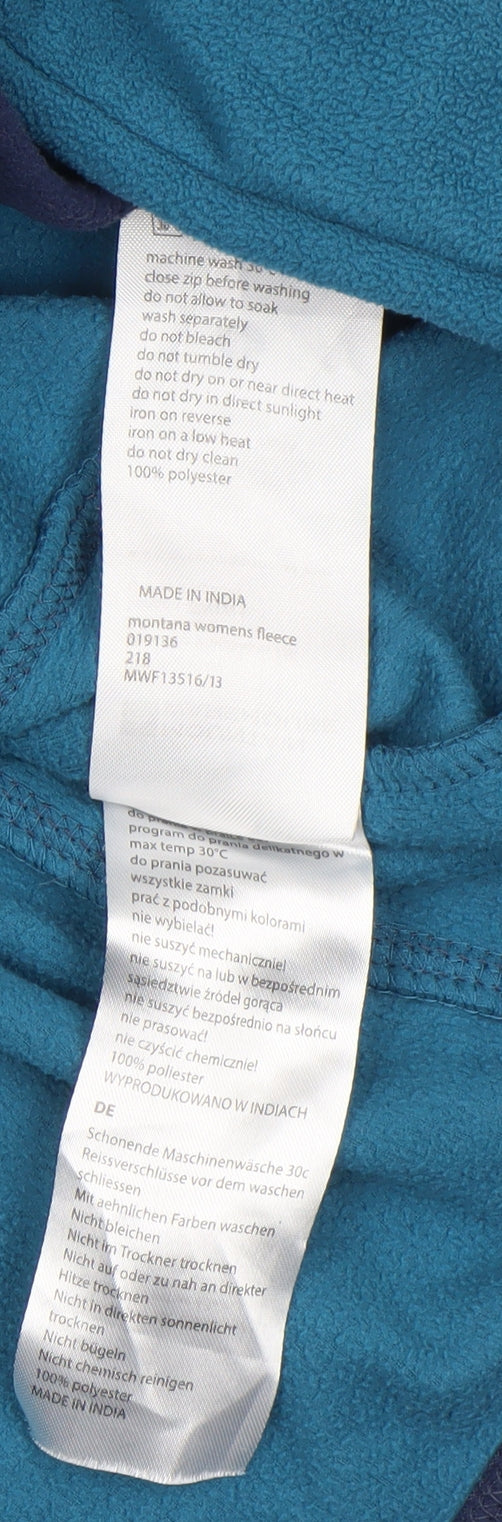 Mountain Warehouse Women Blue Fleece 1/2 Zip Pullover UK 10