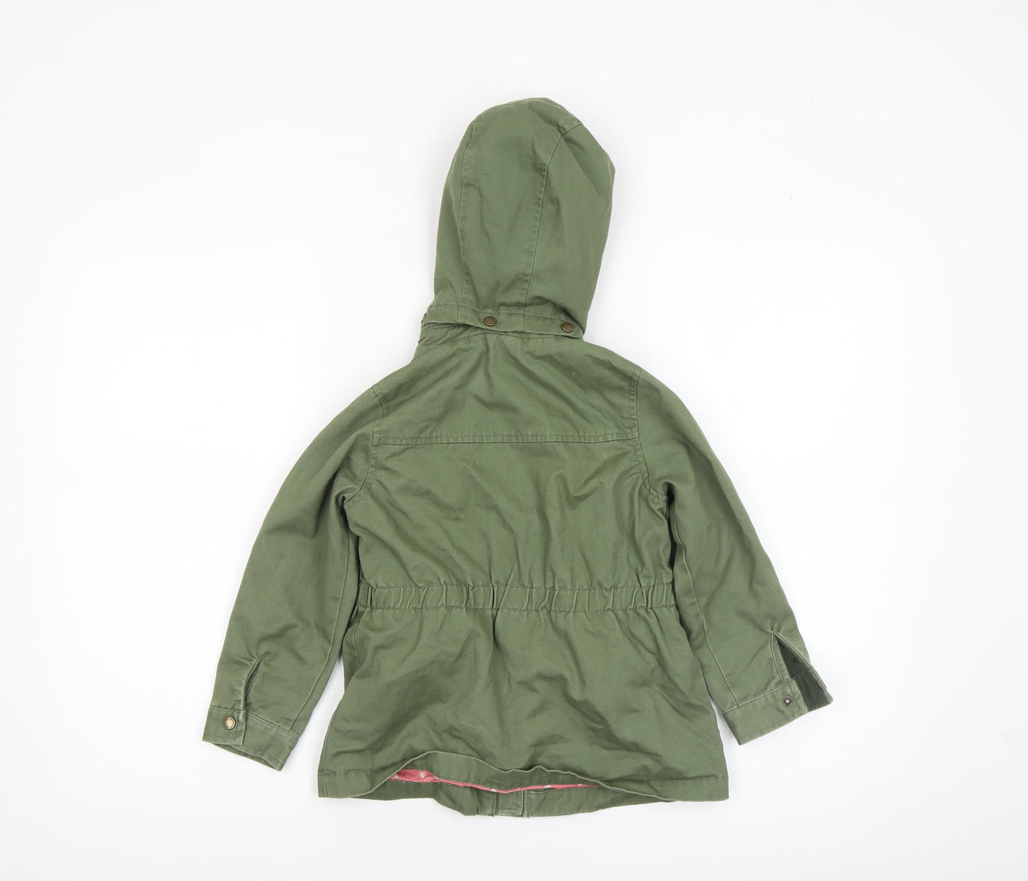 Vertbaudet Girls Green Hooded Cotton Parka Coat 5 Years Lined Casual Jacket