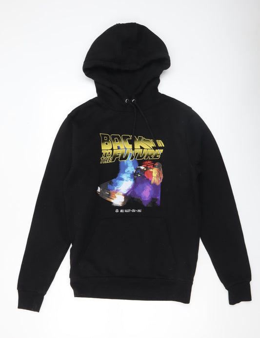 Back to the Future Men's Black Pullover Hoodie Small Graphic Print