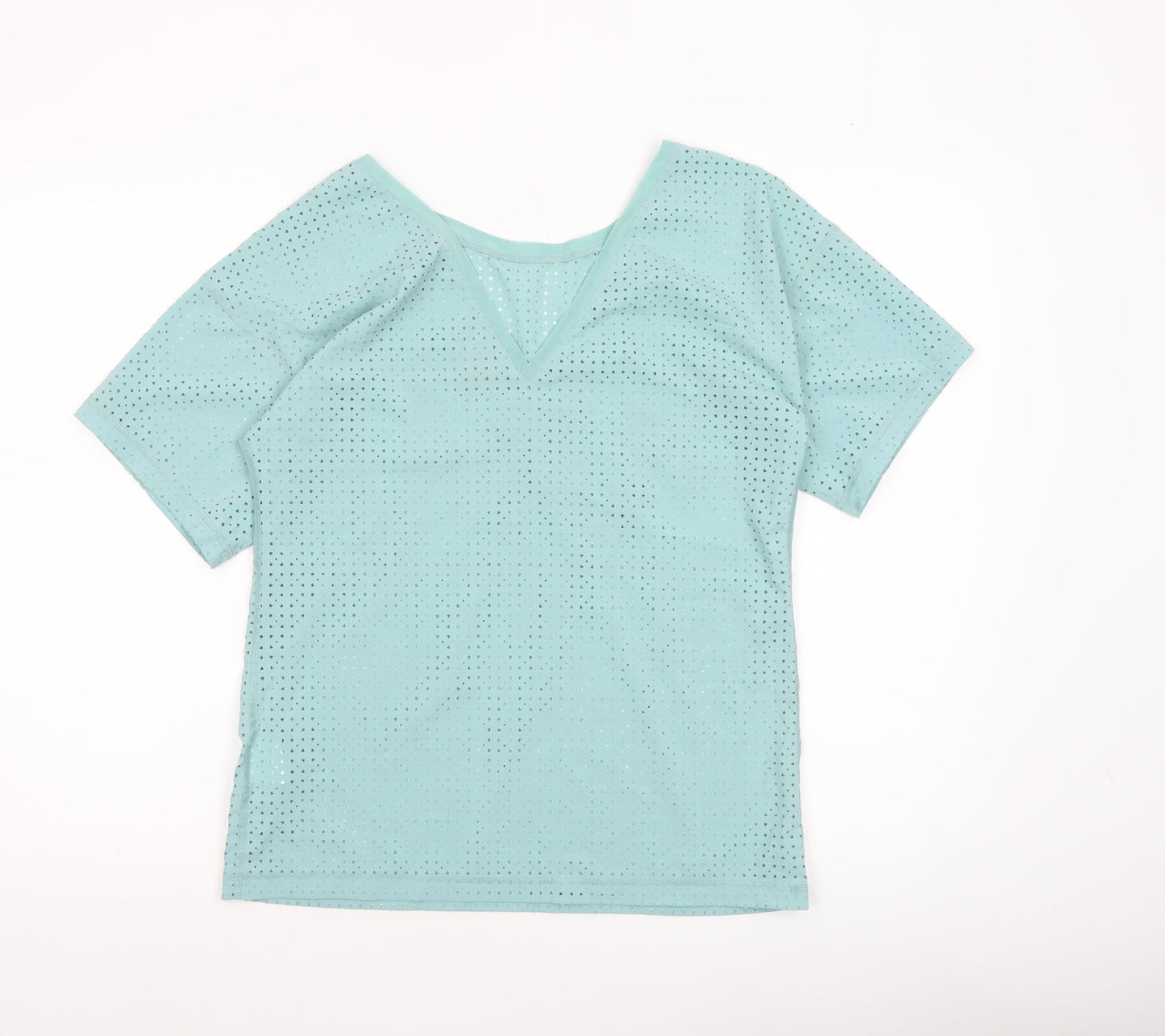 Puma Womens Blue XS Mesh Lightweight Short Sleeve Active T-Shirt