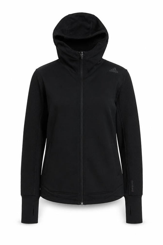 Adidas Women's Black Full Zip Hooded Sweatshirt Size S 8-10 Climalite