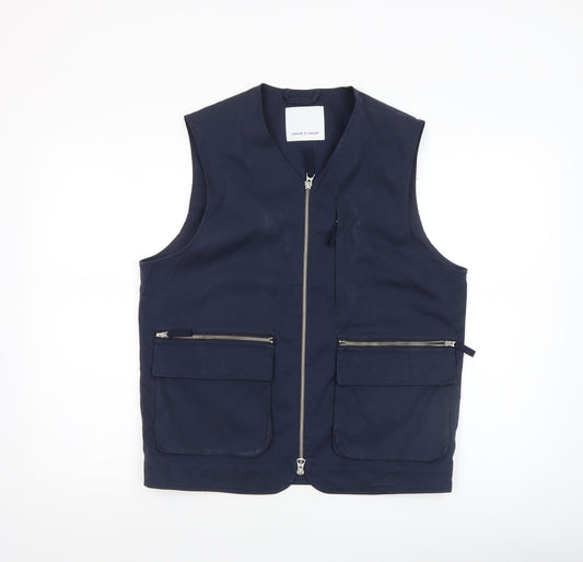 Samsøe Samsøe Women’s Blue Waistcoat Size S Lightweight Zip Vest