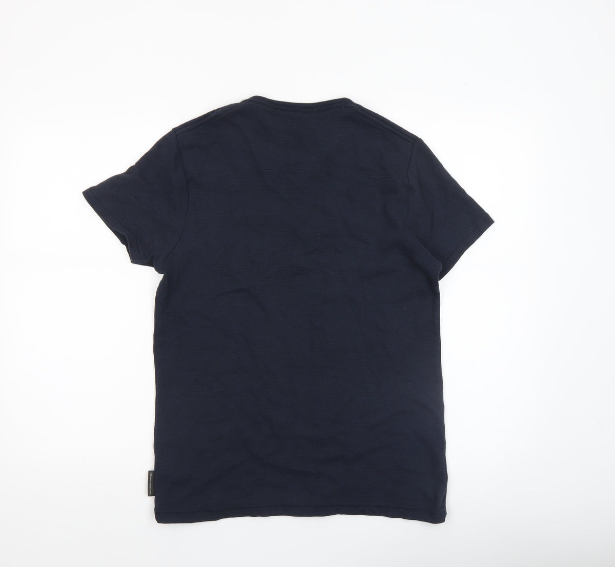 French Connection Men's Blue Cotton Crew Neck T-Shirt Size S