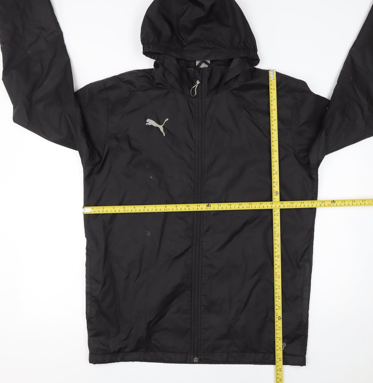 Puma Men's Black M Hooded Windbreaker Jacket Nylon Zip Up