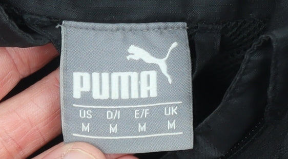 Puma Men's Black M Hooded Windbreaker Jacket Nylon Zip Up