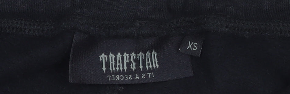 Trapstar Men's Black XS Joggers with Logo and Ankle Zips