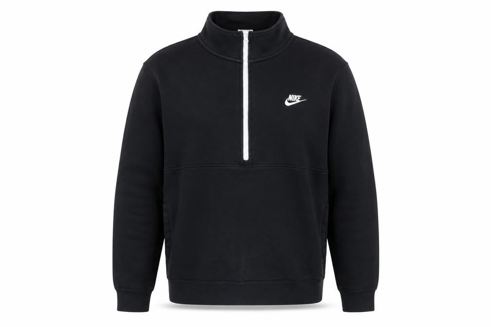Nike Men's Black 1/4 Zip Fleece Sweatshirt L Regular Fit