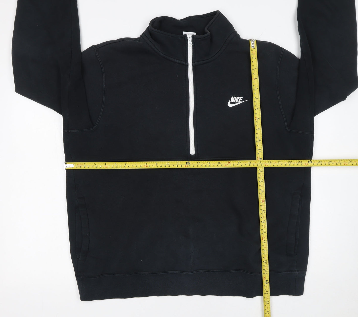Nike Men's Black 1/4 Zip Fleece Sweatshirt L Regular Fit