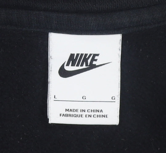 Nike Men's Black 1/4 Zip Fleece Sweatshirt L Regular Fit